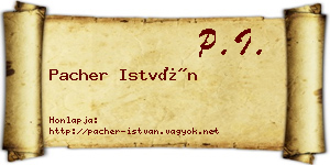 Pacher István névjegykártya